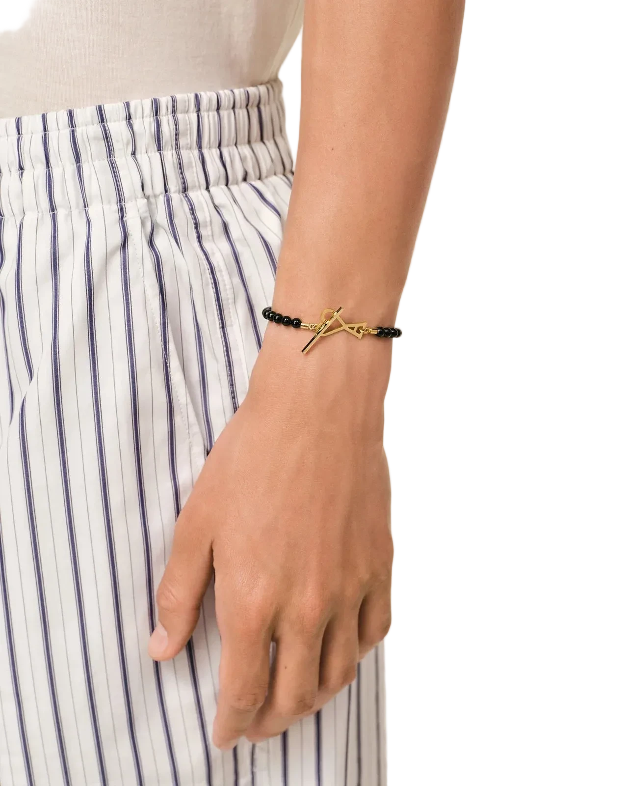 BLACK BRASS SUMMER PEARLS GOLD AMI DE CŒUR BRACELET